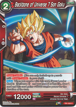 Backbone of Universe 7 Son Goku (TB1-003) [The Tournament of Power] | Tables and Towers