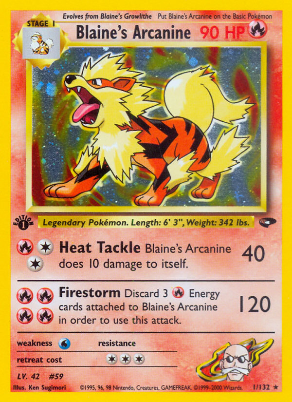 Blaine's Arcanine (1/132) [Gym Challenge 1st Edition] | Tables and Towers