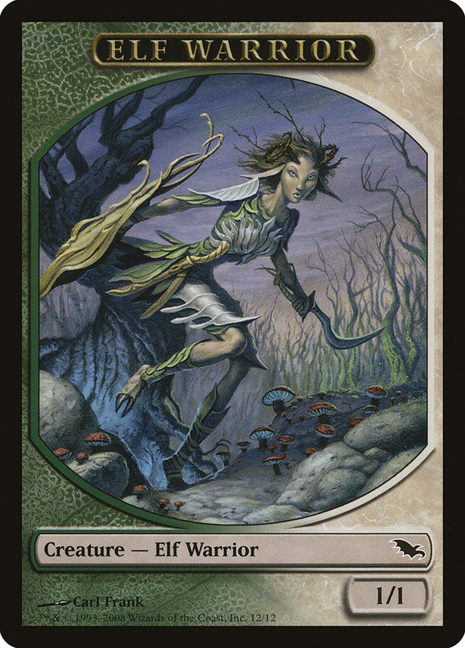 Elf Warrior Token (12/12) [Shadowmoor Tokens] | Tables and Towers