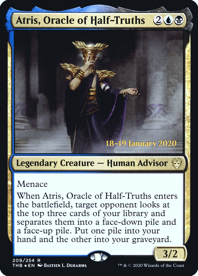 Atris, Oracle of Half-Truths [Theros Beyond Death Prerelease Promos] | Tables and Towers