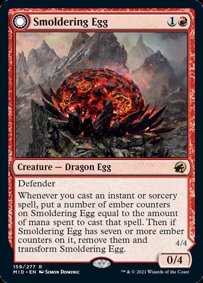 Smoldering Egg // Ashmouth Dragon [Innistrad: Midnight Hunt] | Tables and Towers