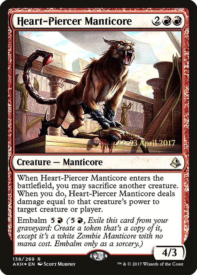 Heart-Piercer Manticore [Amonkhet Prerelease Promos] | Tables and Towers