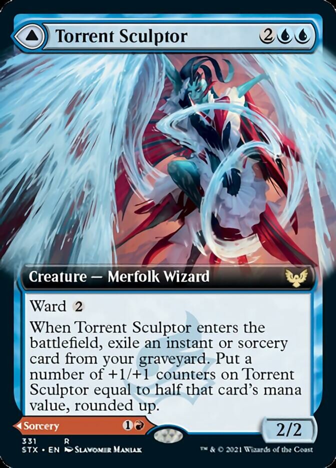 Torrent Sculptor // Flamethrower Sonata (Extended Art) [Strixhaven: School of Mages] | Tables and Towers