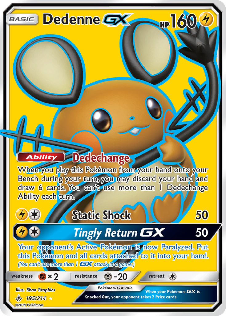 Dedenne GX (195/214) [Sun & Moon: Unbroken Bonds] | Tables and Towers