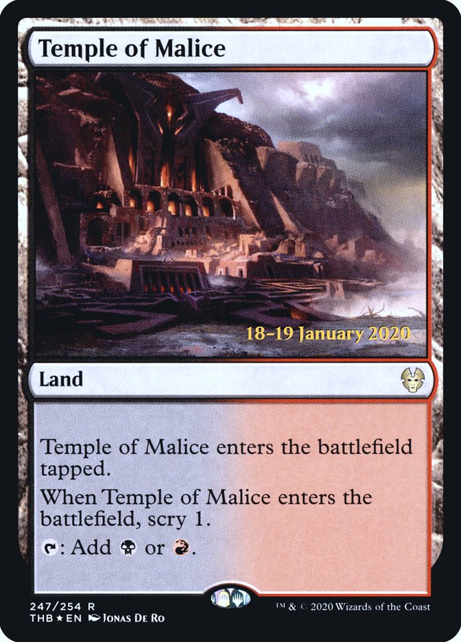 Temple of Malice [Theros Beyond Death Prerelease Promos] | Tables and Towers