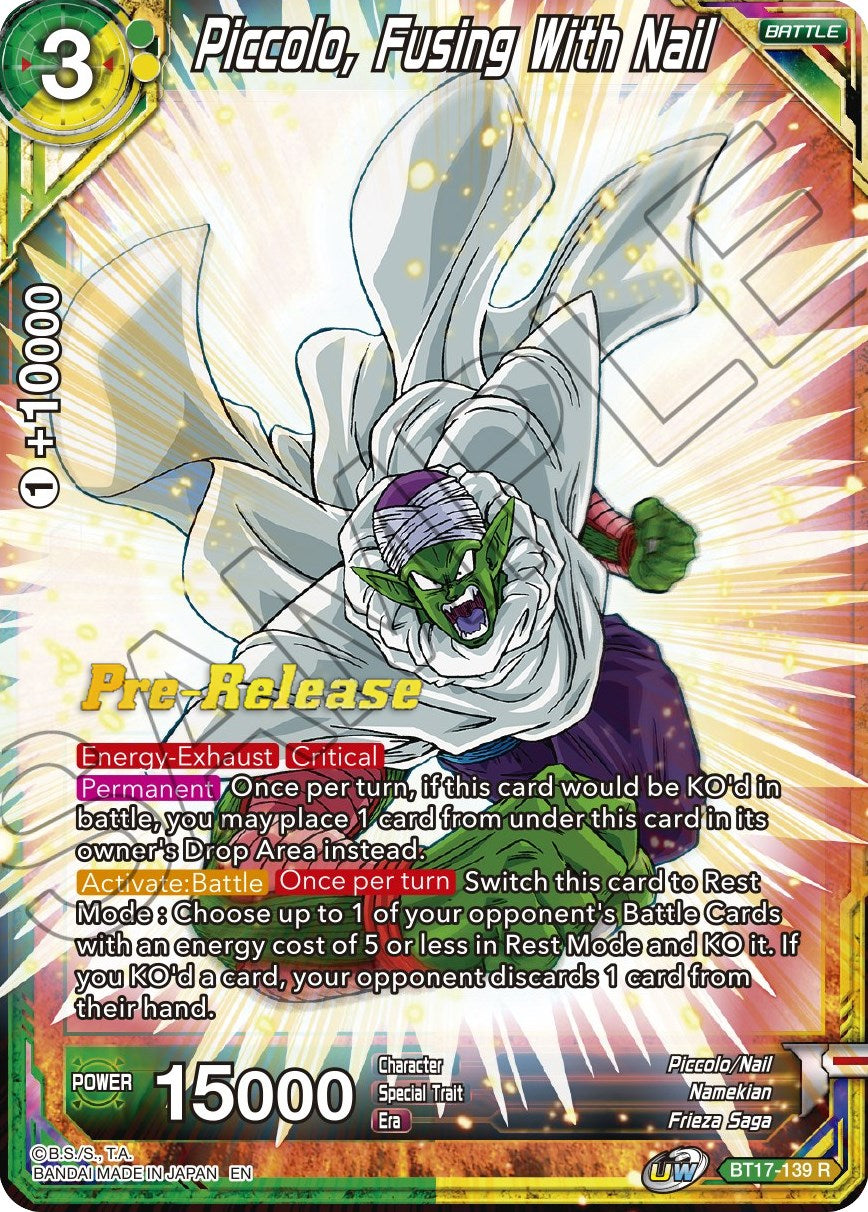 Piccolo, Fusing With Nail (BT17-139) [Ultimate Squad Prerelease Promos] | Tables and Towers