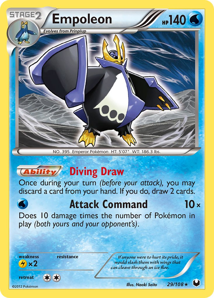 Empoleon (29/108) (Battle Arena Deck Exclusive) (Theme Deck Exclusive) [Black & White: Dark Explorers] | Tables and Towers