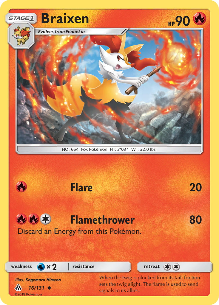 Braixen (16/131) [Sun & Moon: Forbidden Light] | Tables and Towers