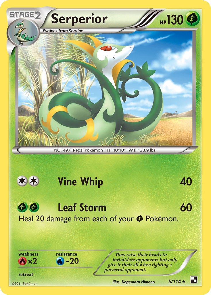 Serperior (5/114) (Green Tornado) (Theme Deck Exclusive) [Black & White: Base Set] | Tables and Towers