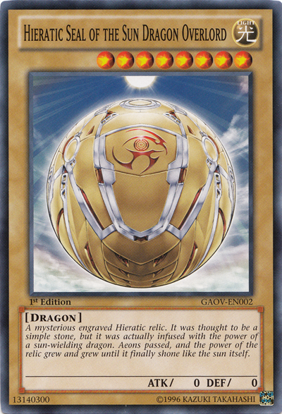 Hieratic Seal of the Sun Dragon Overlord [GAOV-EN002] Common | Tables and Towers