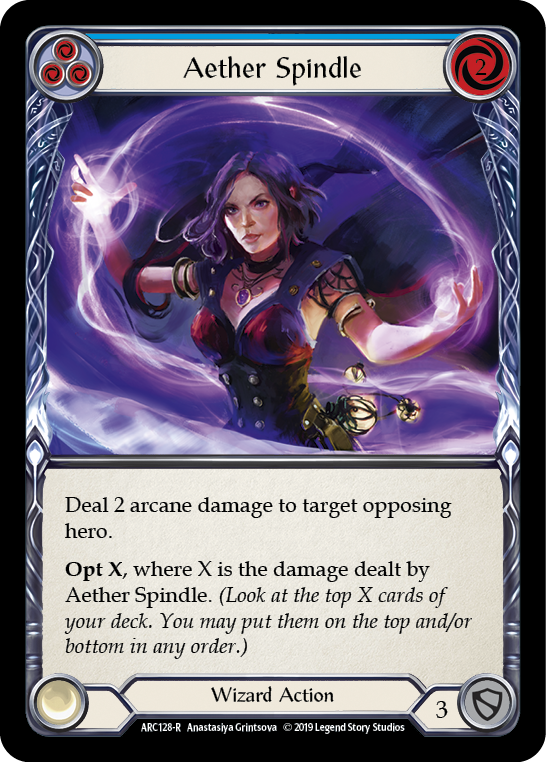 Aether Spindle (Blue) [ARC128-R] (Arcane Rising)  1st Edition Normal | Tables and Towers