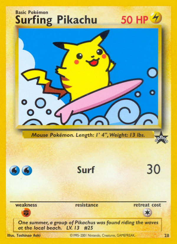 Surfing Pikachu (28) [Wizards of the Coast: Black Star Promos] | Tables and Towers