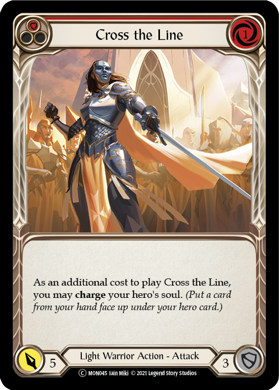 Cross the Line (Red) [U-MON045-RF] (Monarch Unlimited)  Unlimited Rainbow Foil | Tables and Towers