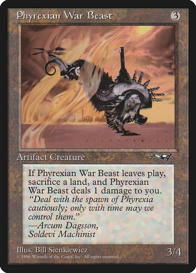 Phyrexian War Beast (Signature on Right) [Alliances] | Tables and Towers