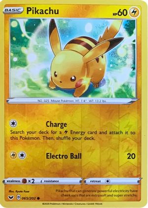 Pikachu (065/202) (Reverse Cosmos Holo) [Sword & Shield: Base Set] | Tables and Towers