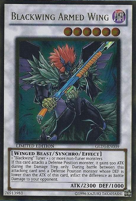 Blackwing Armed Wing [GLD3-EN039] Gold Rare | Tables and Towers