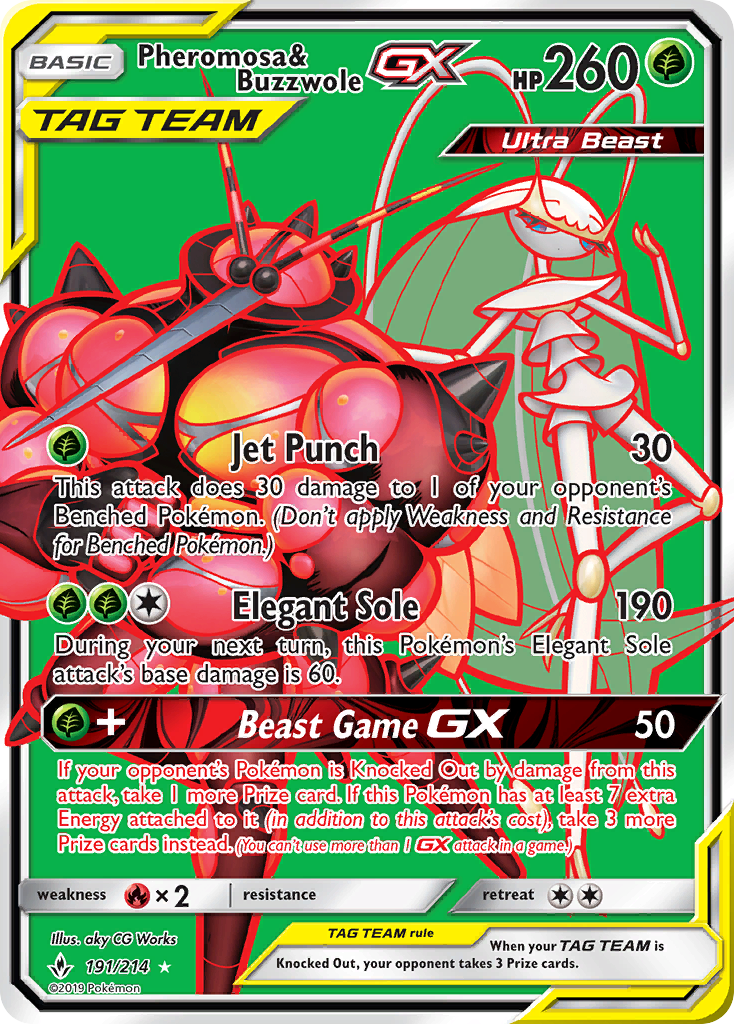 Pheromosa & Buzzwole GX (191/214) [Sun & Moon: Unbroken Bonds] | Tables and Towers