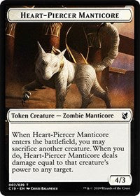 Heart-Piercer Manticore // Dragon Double-Sided Token [Commander 2019 Tokens] | Tables and Towers