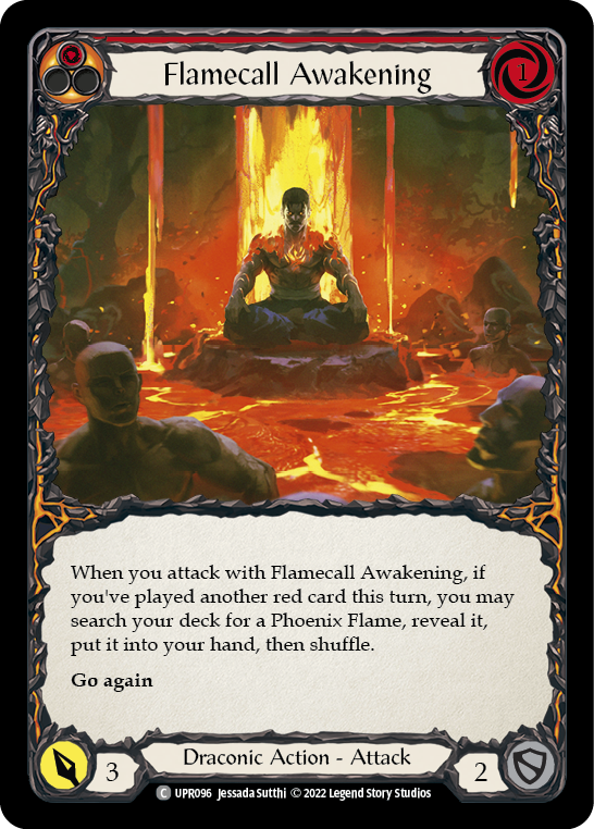 Flamecall Awakening [UPR096] (Uprising)  Rainbow Foil | Tables and Towers