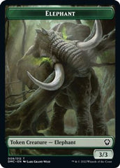 Elephant // Treasure Double-Sided Token [Dominaria United Commander Tokens] | Tables and Towers