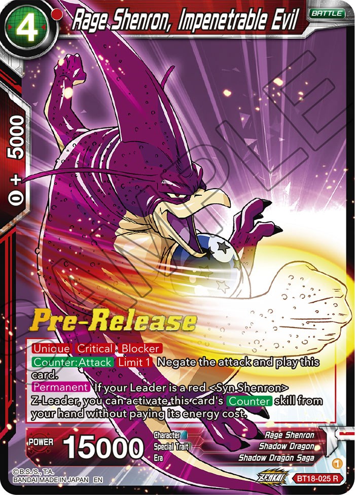 Rage Shenron, Impenetrable Evil (BT18-025) [Dawn of the Z-Legends Prerelease Promos] | Tables and Towers