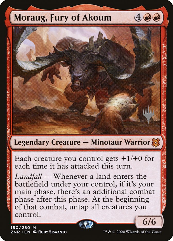 Moraug, Fury of Akoum (Promo Pack) [Zendikar Rising Promos] | Tables and Towers