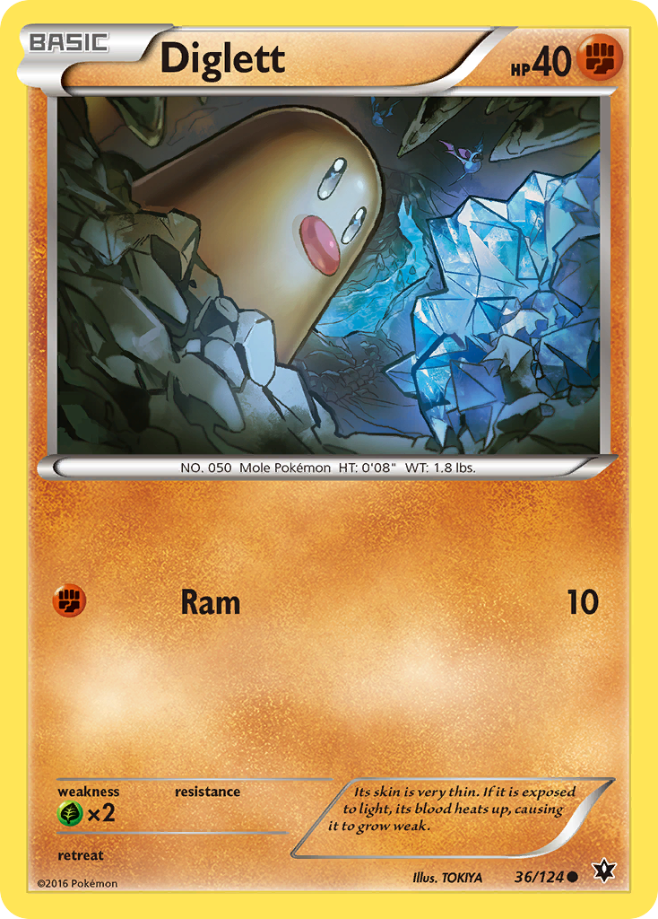 Diglett (36/124) [XY: Fates Collide] | Tables and Towers