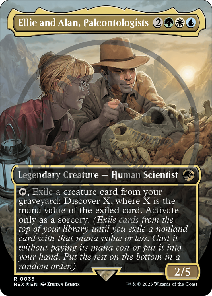 Ellie and Alan, Paleontologists Emblem (Borderless) [Jurassic World Collection Tokens] | Tables and Towers