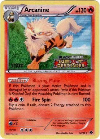 Arcanine (12/99) (Staff Prerelease Promo) [Black & White: Black Star Promos] | Tables and Towers