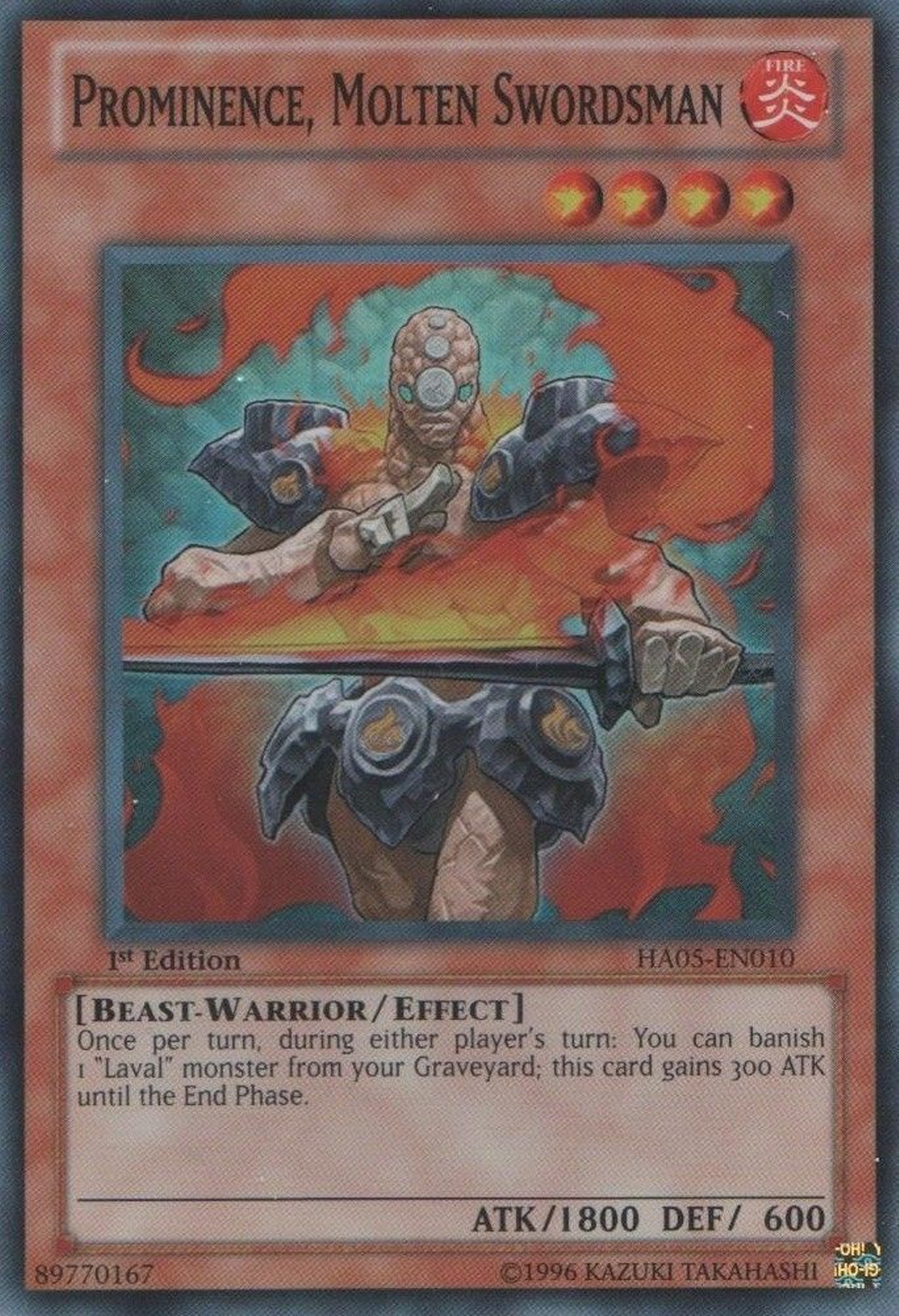 Prominence, Molten Swordsman [HA05-EN010] Super Rare | Tables and Towers