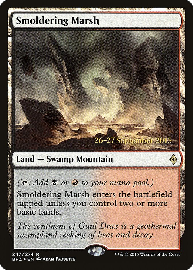 Smoldering Marsh [Battle for Zendikar Prerelease Promos] | Tables and Towers