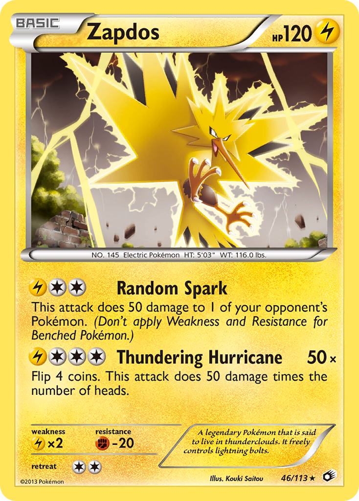 Zapdos (46/113) (Theme Deck Exclusive) [Black & White: Legendary Treasures] | Tables and Towers