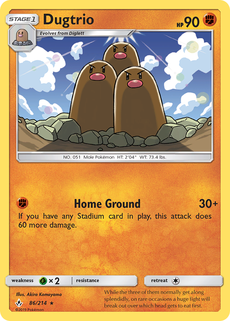 Dugtrio (86/214) [Sun & Moon: Unbroken Bonds] | Tables and Towers