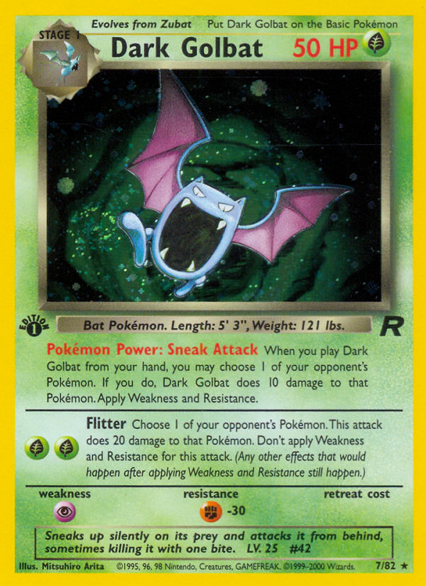 Dark Golbat (7/82) [Team Rocket 1st Edition] | Tables and Towers