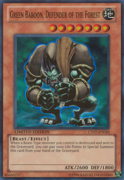 Green Baboon, Defender of the Forest [CT07-EN010] Super Rare | Tables and Towers