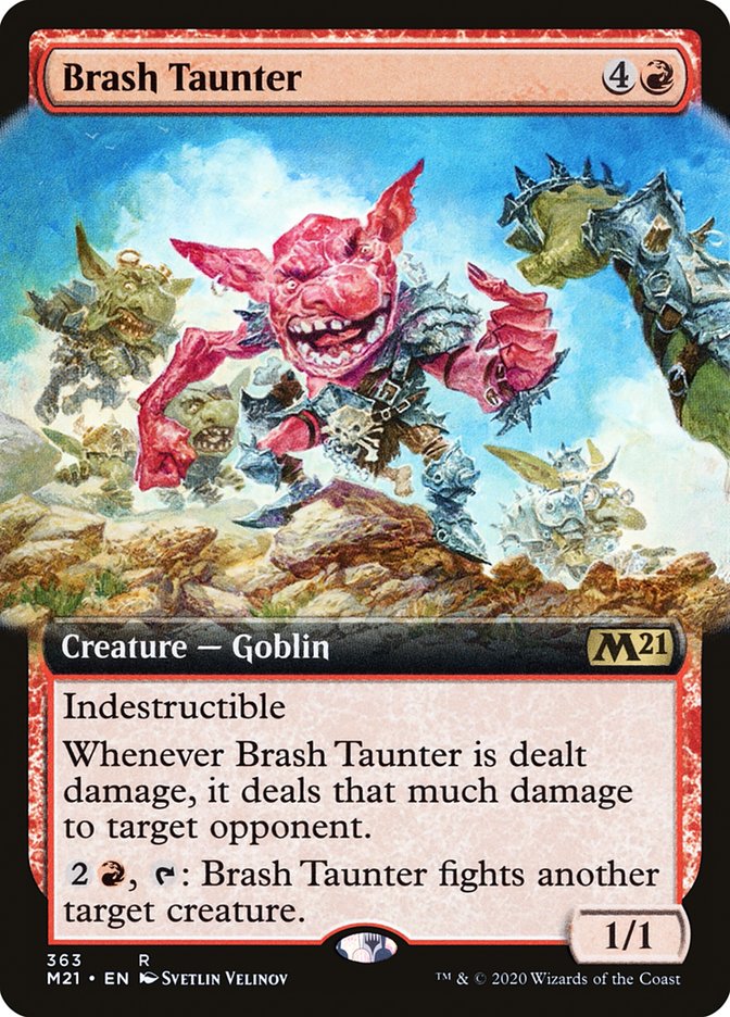 Brash Taunter (Extended Art) [Core Set 2021] | Tables and Towers