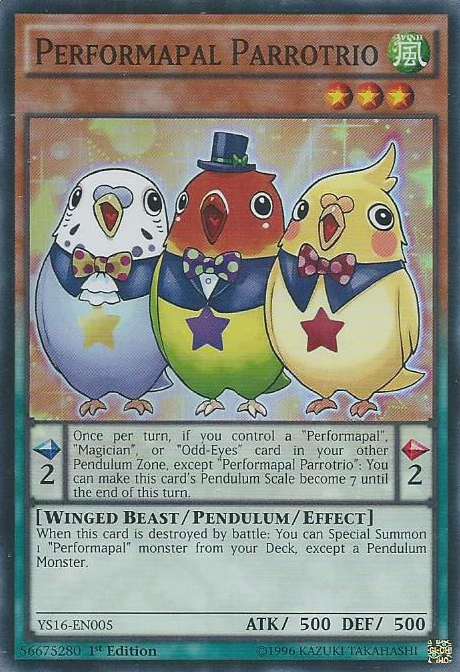 Performapal Parrotrio [YS16-EN005] Super Rare | Tables and Towers