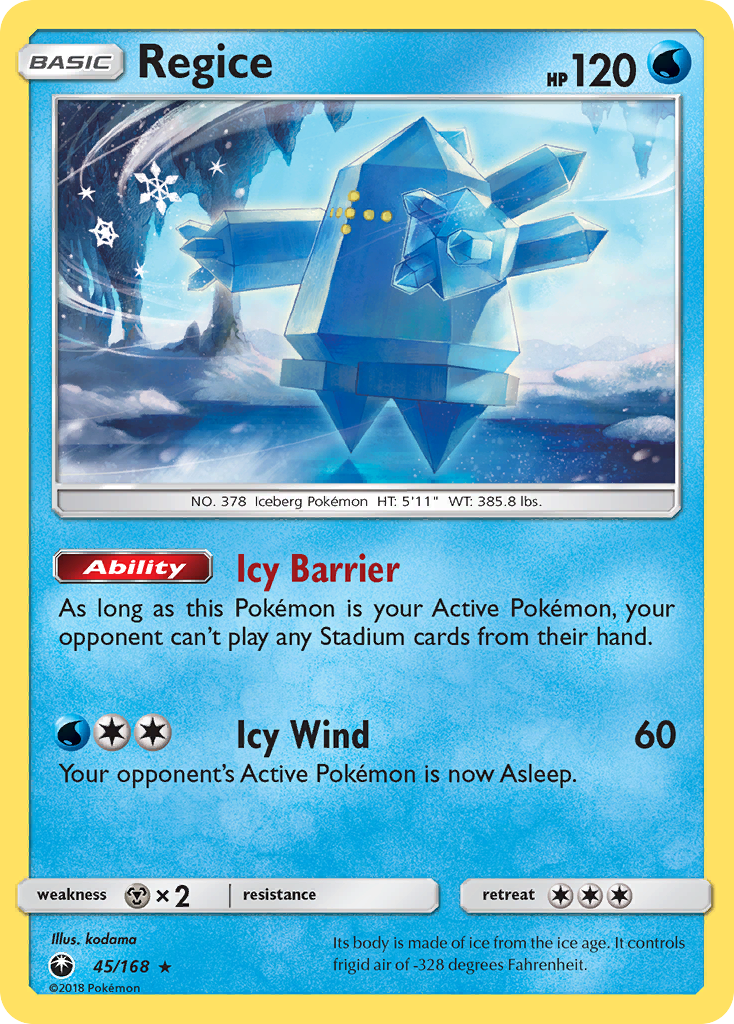 Regice (45/168) [Sun & Moon: Celestial Storm] | Tables and Towers