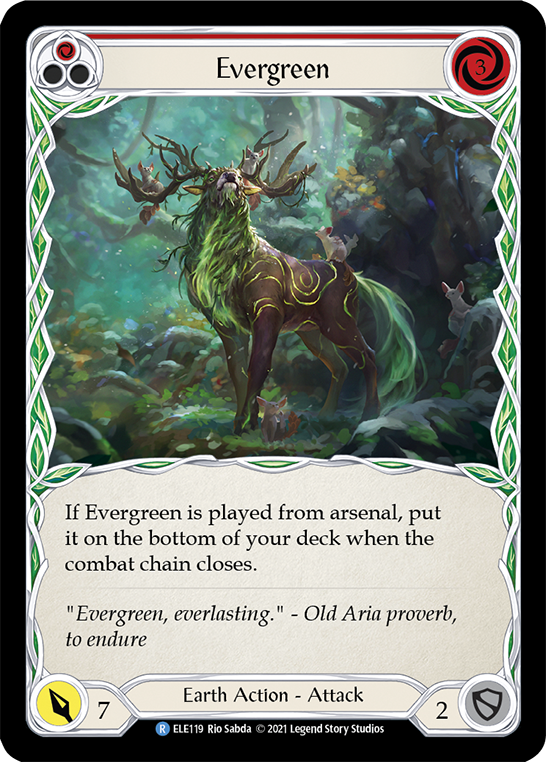 Evergreen (Red) [ELE119] (Tales of Aria)  1st Edition Rainbow Foil | Tables and Towers