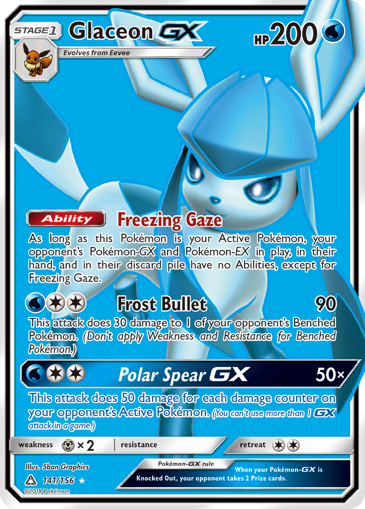 Glaceon GX (141/156) [Sun & Moon: Ultra Prism] | Tables and Towers