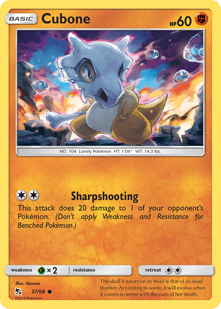 Cubone (37/68) [Sun & Moon: Hidden Fates] | Tables and Towers