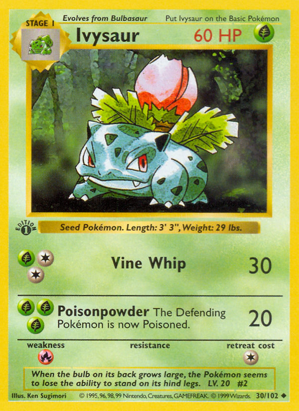 Ivysaur (30/102) (Shadowless) [Base Set 1st Edition] | Tables and Towers