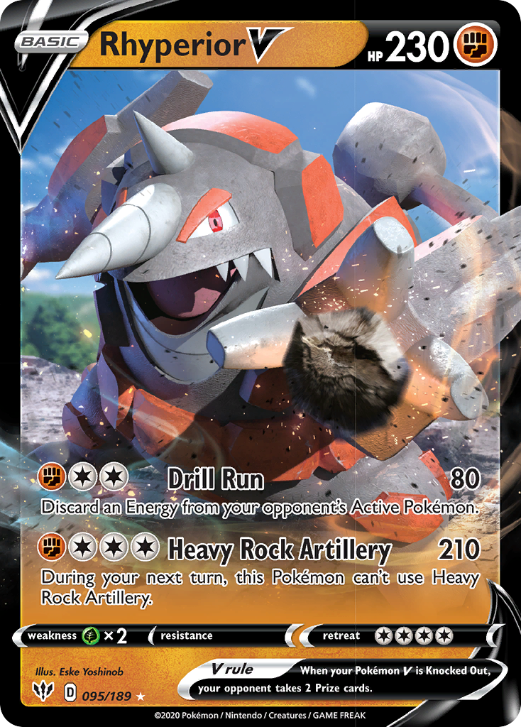 Rhyperior V (095/189) [Sword & Shield: Darkness Ablaze] | Tables and Towers