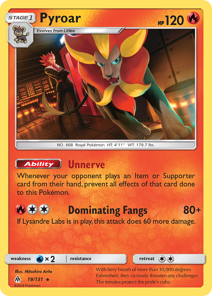 Pyroar (19/131) [Sun & Moon: Forbidden Light] | Tables and Towers