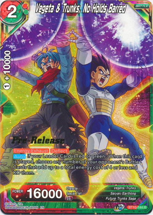 Vegeta & Trunks, No Holds Barred (BT10-144) [Rise of the Unison Warrior Prerelease Promos] | Tables and Towers