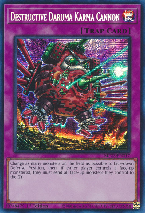 Destructive Daruma Karma Cannon [MP23-EN217] Prismatic Secret Rare | Tables and Towers