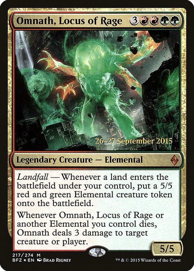 Omnath, Locus of Rage [Battle for Zendikar Prerelease Promos] | Tables and Towers