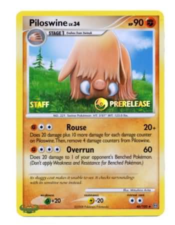 Piloswine (46/100) (Staff Prerelease Promo) [Nintendo: Black Star Promos] | Tables and Towers