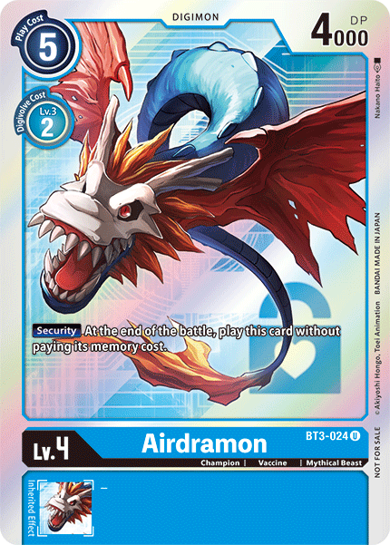 Airdramon [BT3-024] (Buy-A-Box Promo) [Release Special Booster Ver.1.5 Promos] | Tables and Towers