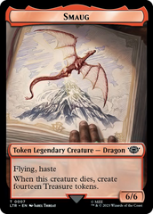 Smaug // Food (0022) Double-Sided Token (Surge Foil) [The Lord of the Rings: Tales of Middle-Earth Tokens] | Tables and Towers